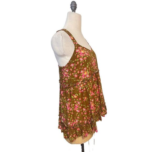 Matilda Jane On A Whim Tank Top Ruffle Hem Floral  27637T Small NWT - Picture 3 of 6